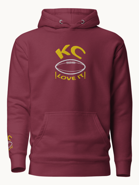 Kansas City Football Love It! Embroidered Hoodie