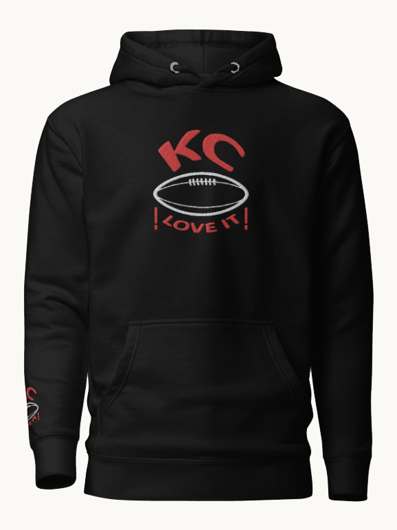 Kansas City Football Love It! Embroidered Hoodie